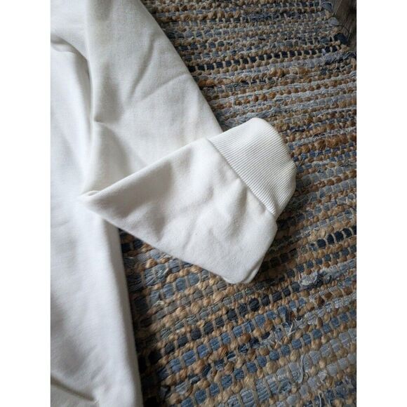 100 Thieves Center Logo Embroidered Hoodie White Thick Cotton Blend Cyber Grunge - Picture 7 of 12